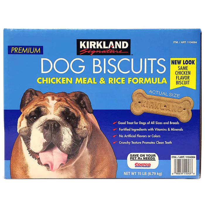 Kirkland Signature Premium Dog Biscuits Chicken Meal & Rice Formula 15 LB